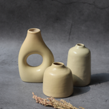 handmade cream vases set of three combo