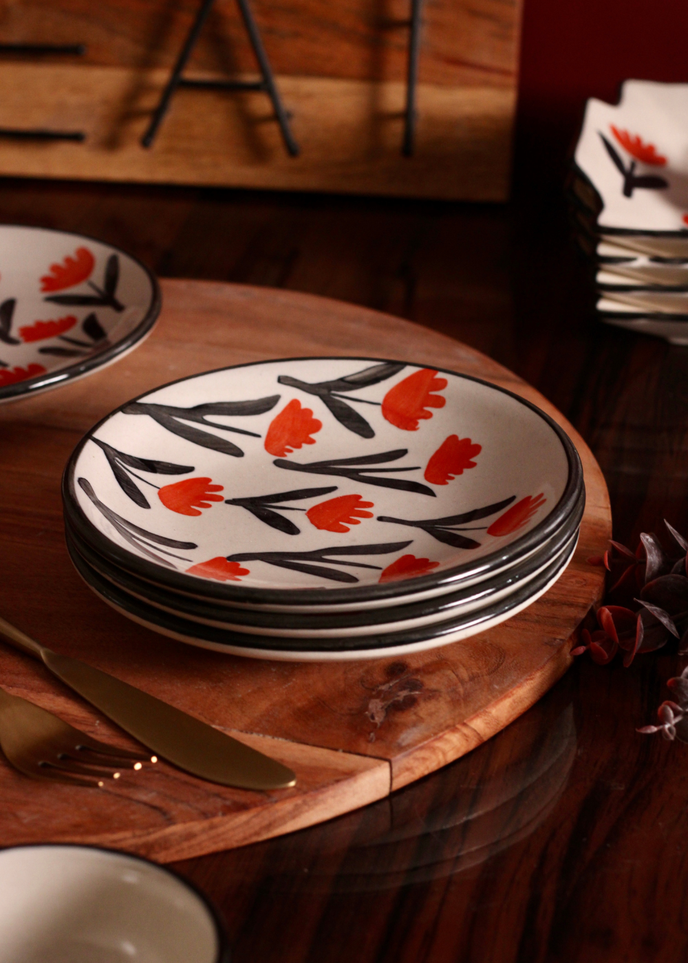 Handmade ceramic dinner plates 