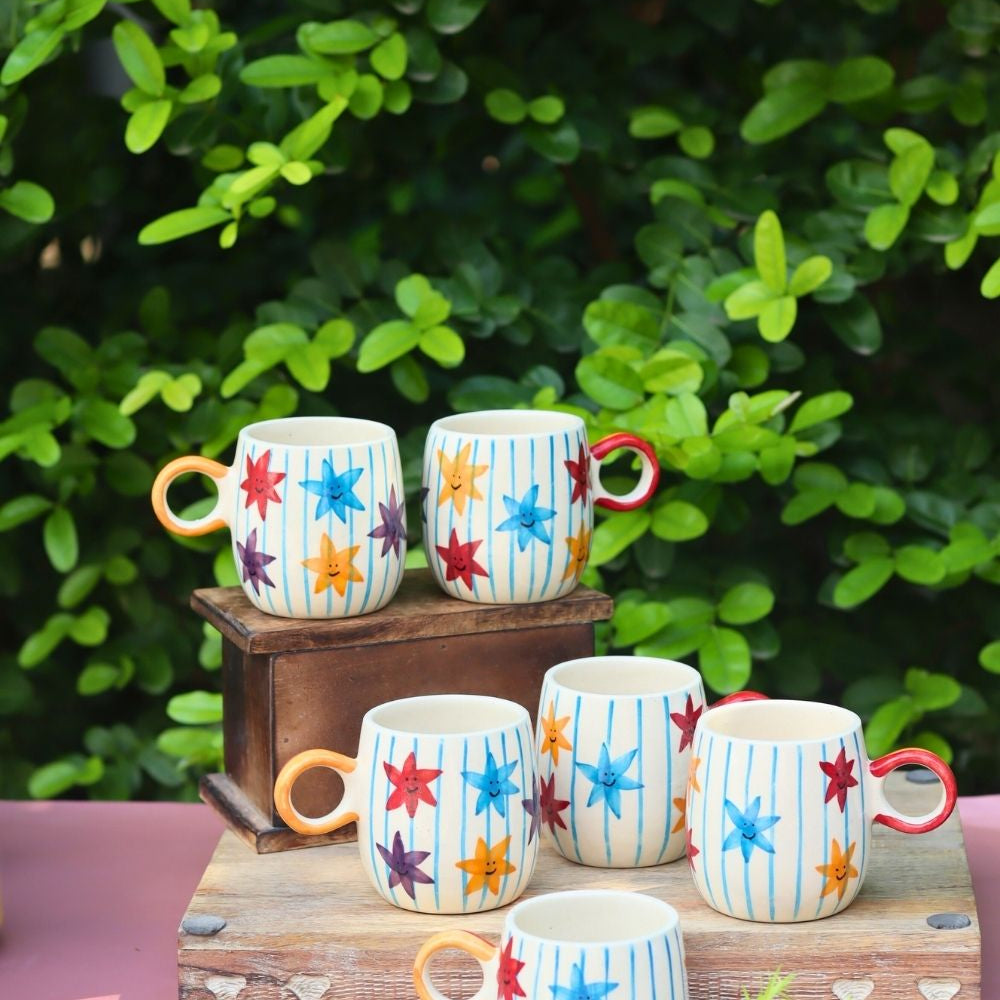 Set of 6 - Star Cuddle Mug made by ceramic