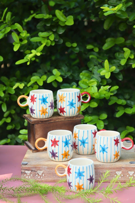 Set of 6 - Star Cuddle Mug made by ceramic