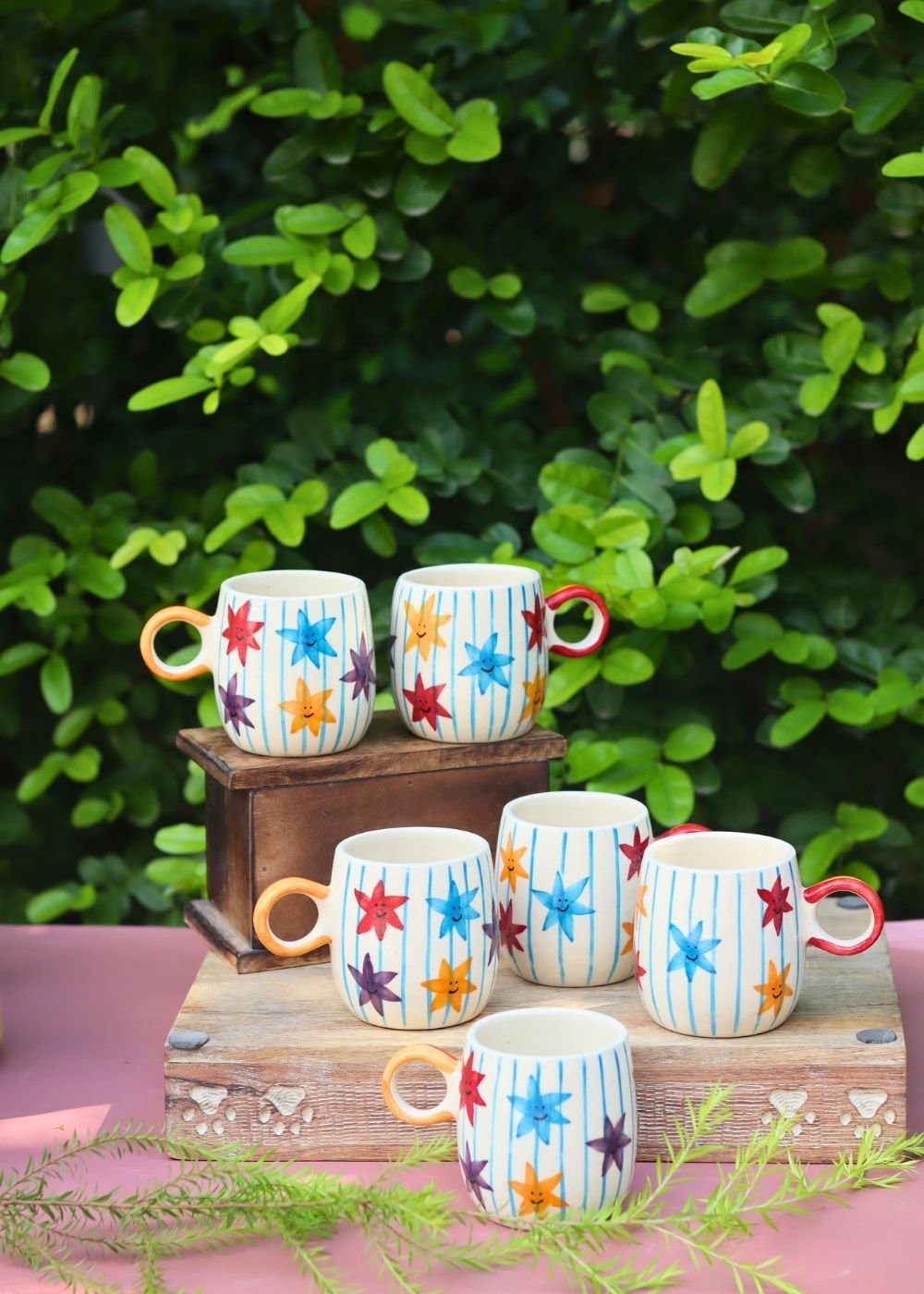 Set of 6 - Star Cuddle Mug made by ceramic