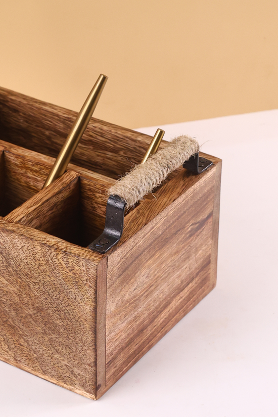 Unique design wooden cutlery holder 