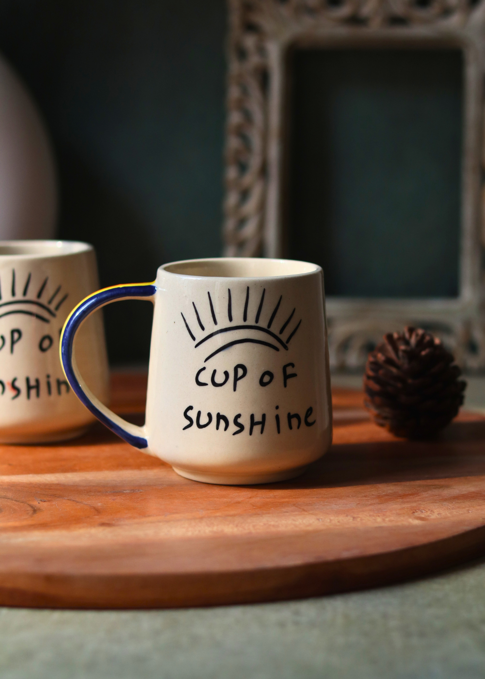 Handmade ceramic coffee mug quoted cup of sunshine