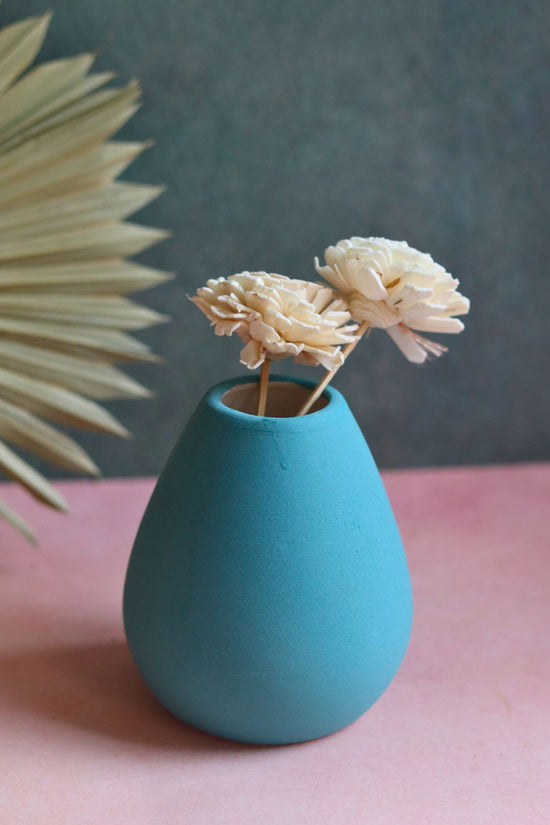 Handmade esoteric vase tall green 