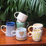 Handmade Set of 6 Ceramic Mugs (for the price of 5)