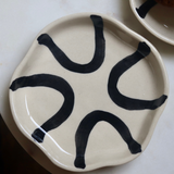 abstract handmade dessert plate made by ceramic 