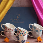 Set of 6 Polka & Heart Bliss Mugs (for the price of 5) Diwali Gift Box made by ceramic