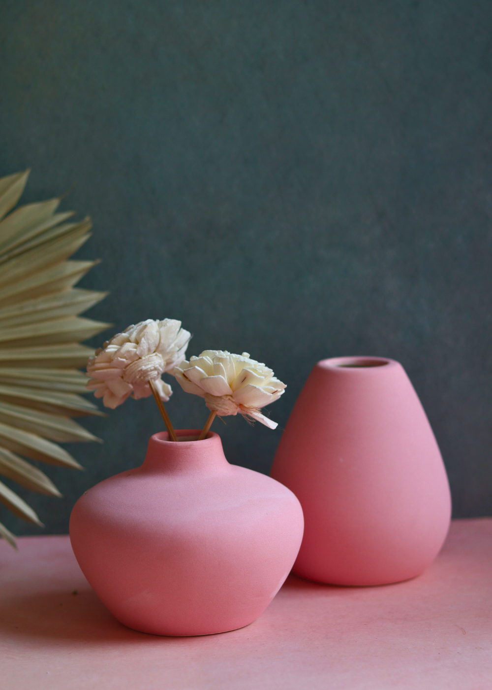 Handmade esoteric pink vase set of two 