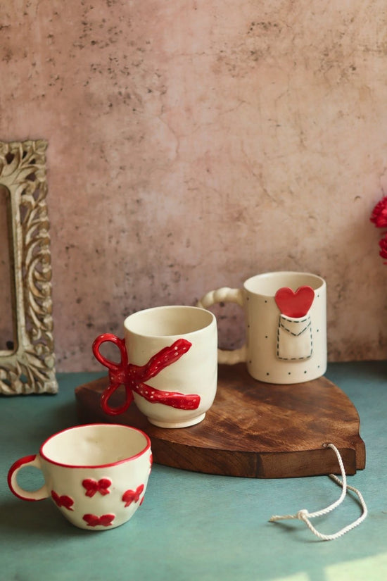 Handmade Set of 3 - Love Sip Mugs