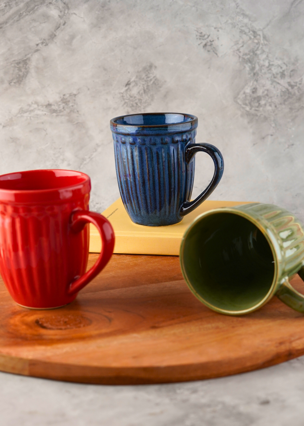 viintage mugs with three different colors