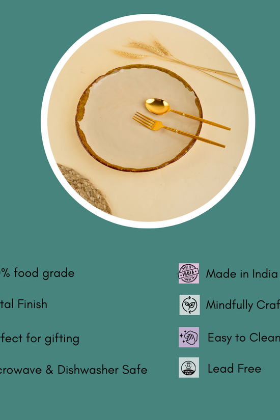 ivory stoneware snack plate with some details 