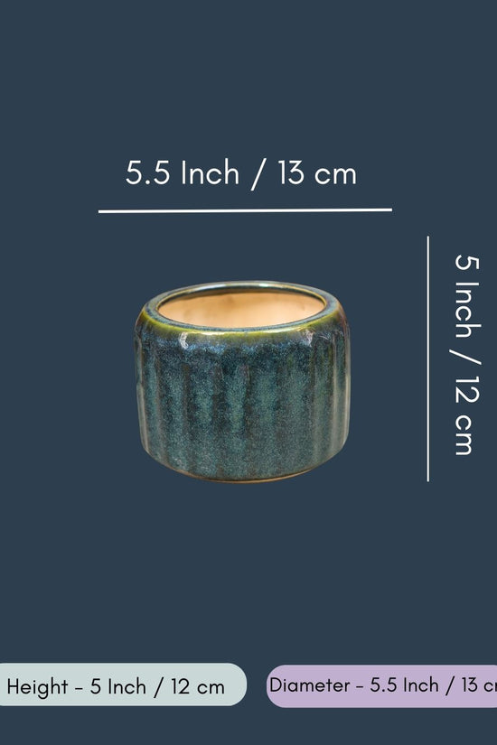Ribbed Green Planter - Large