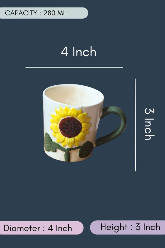 Sunflower Bliss Mug with Size & Measurement