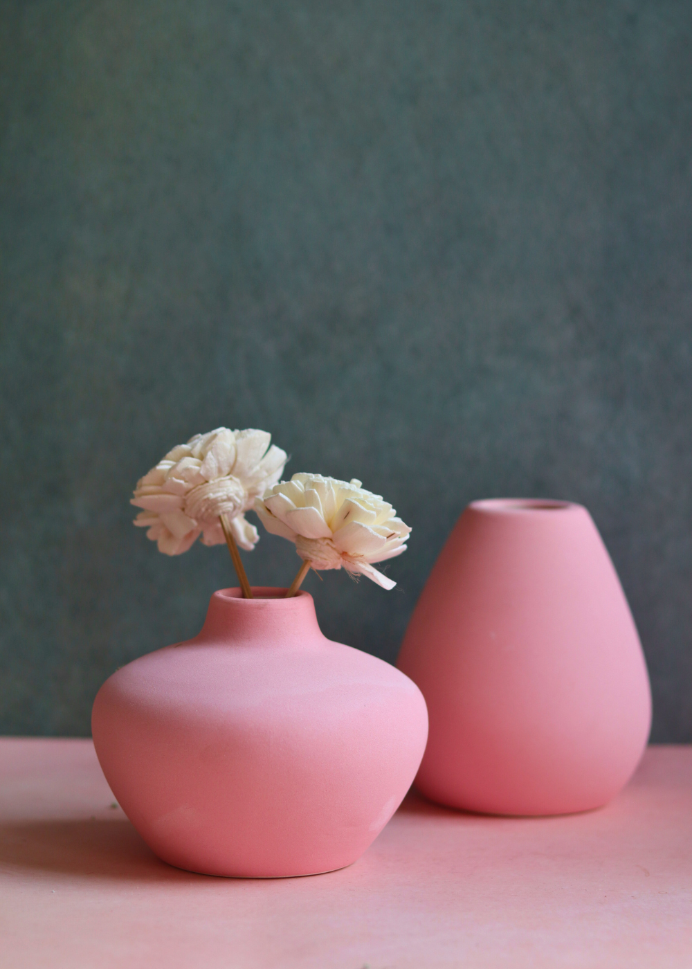 esoteric pink vases made by ceramic 