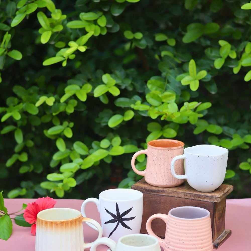 Set of 6 Melody of sip Mugs (for the price of 5) made by ceramic