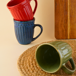 set of three vintage colors mugs
