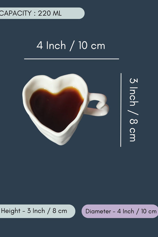 White Heart Shaped Mug