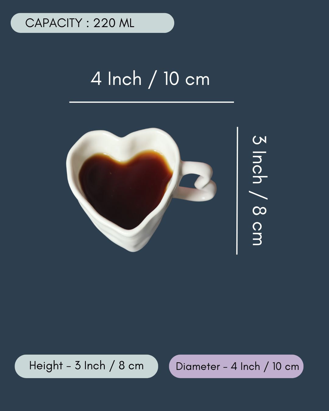 White Heart Shaped Mug