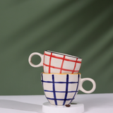drinkware product red & blue checks mug