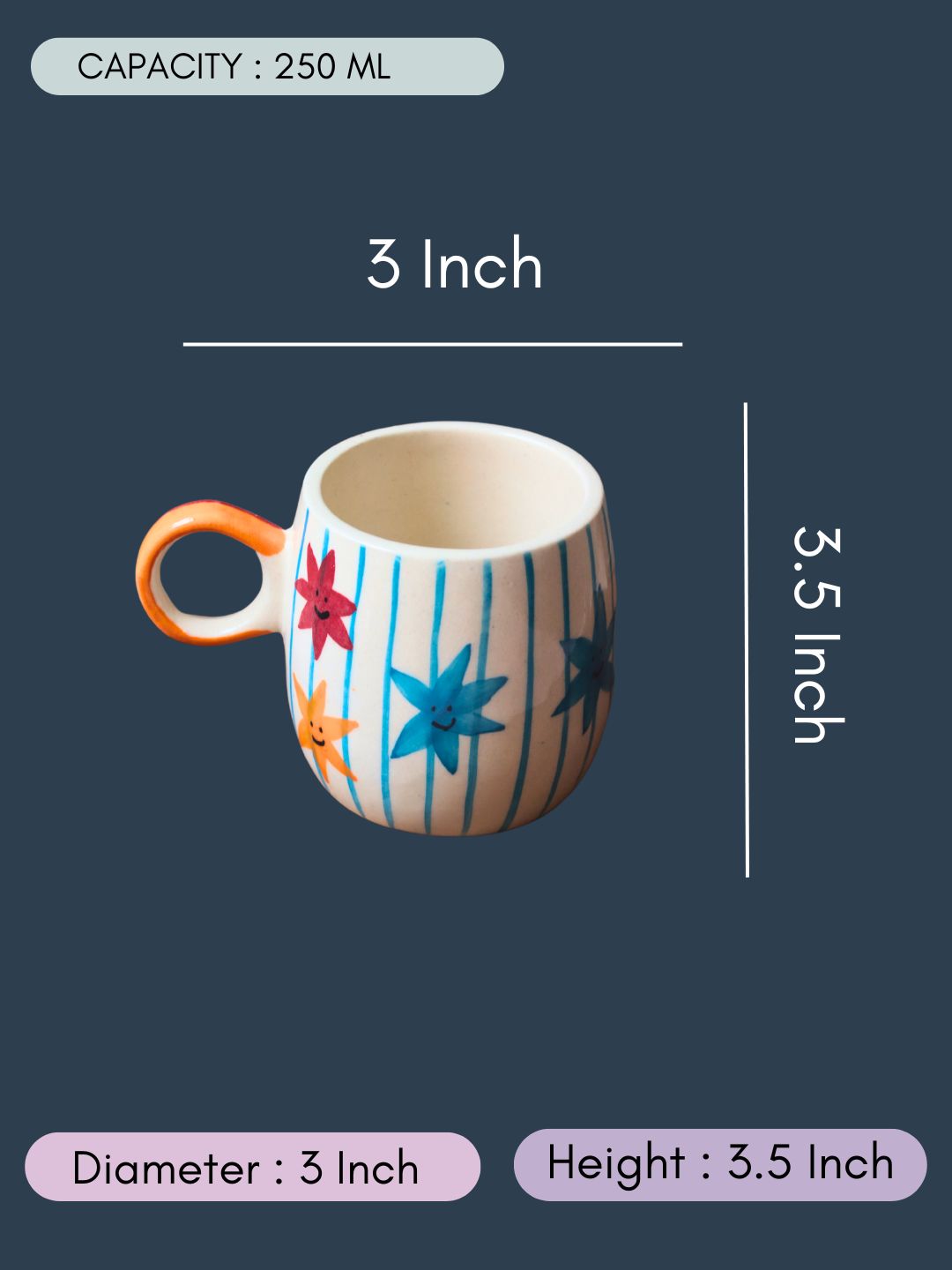 Star Cuddle Mug with Size & Measurement