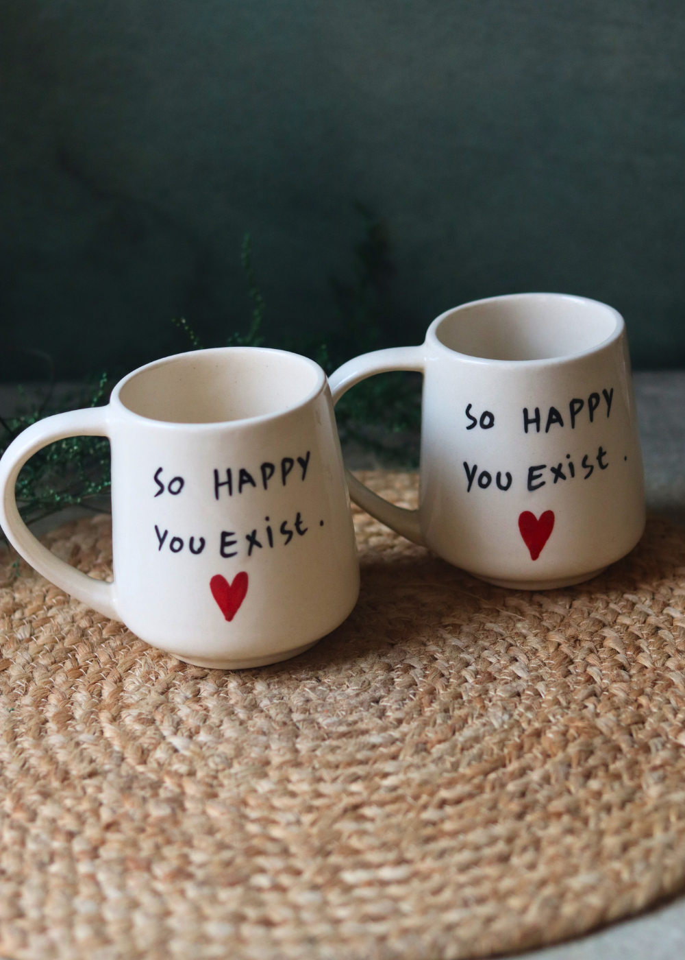 Black & white with heart quoted coffee mugs  