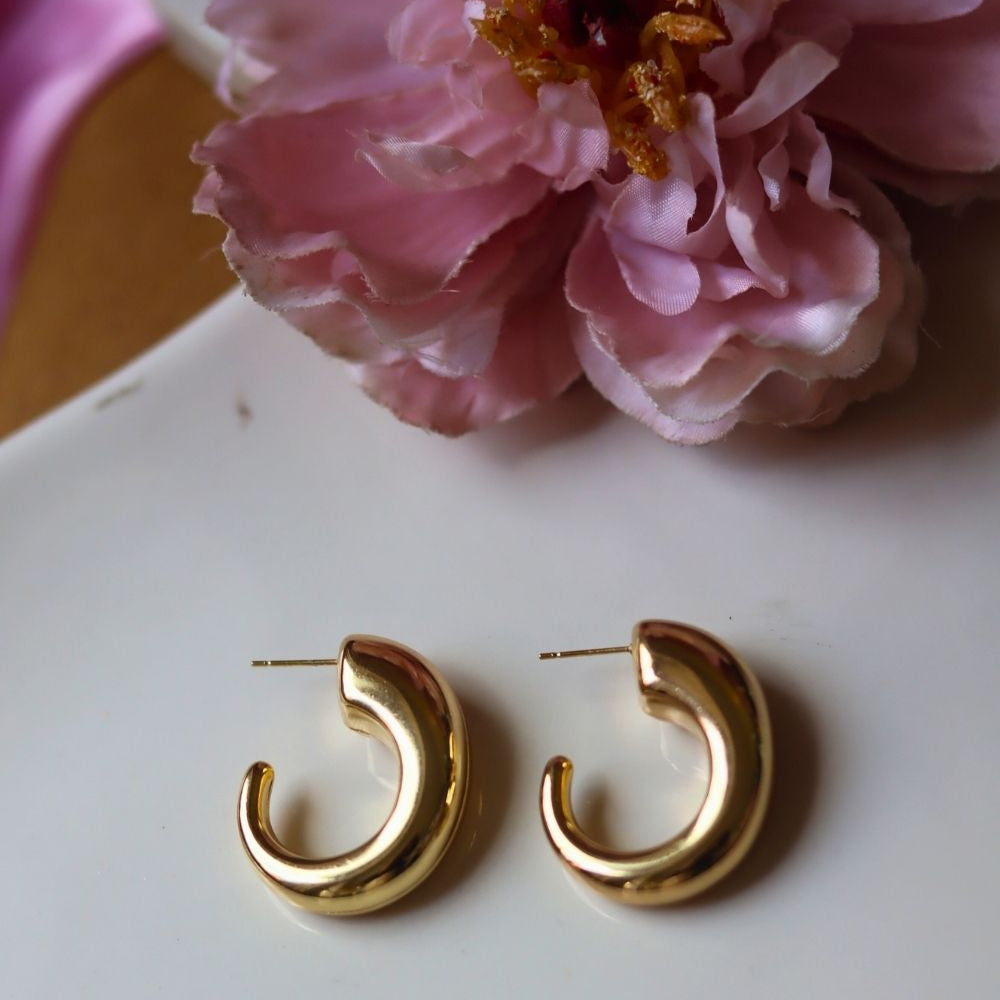 Anti tarnish Chunky Hoop earrings