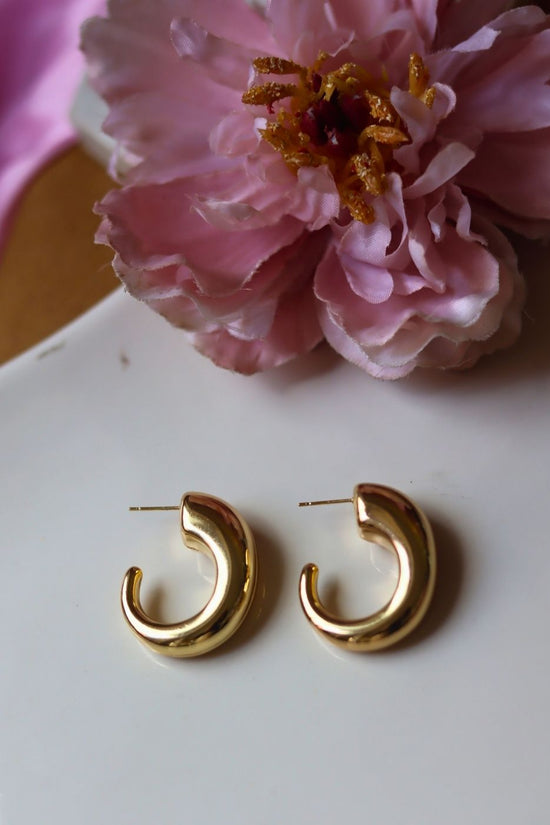 Set of 2 - Chunky Hoop & Textured Hoops Earrings combo