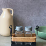 Stunning salt & pepper shakers with stand 