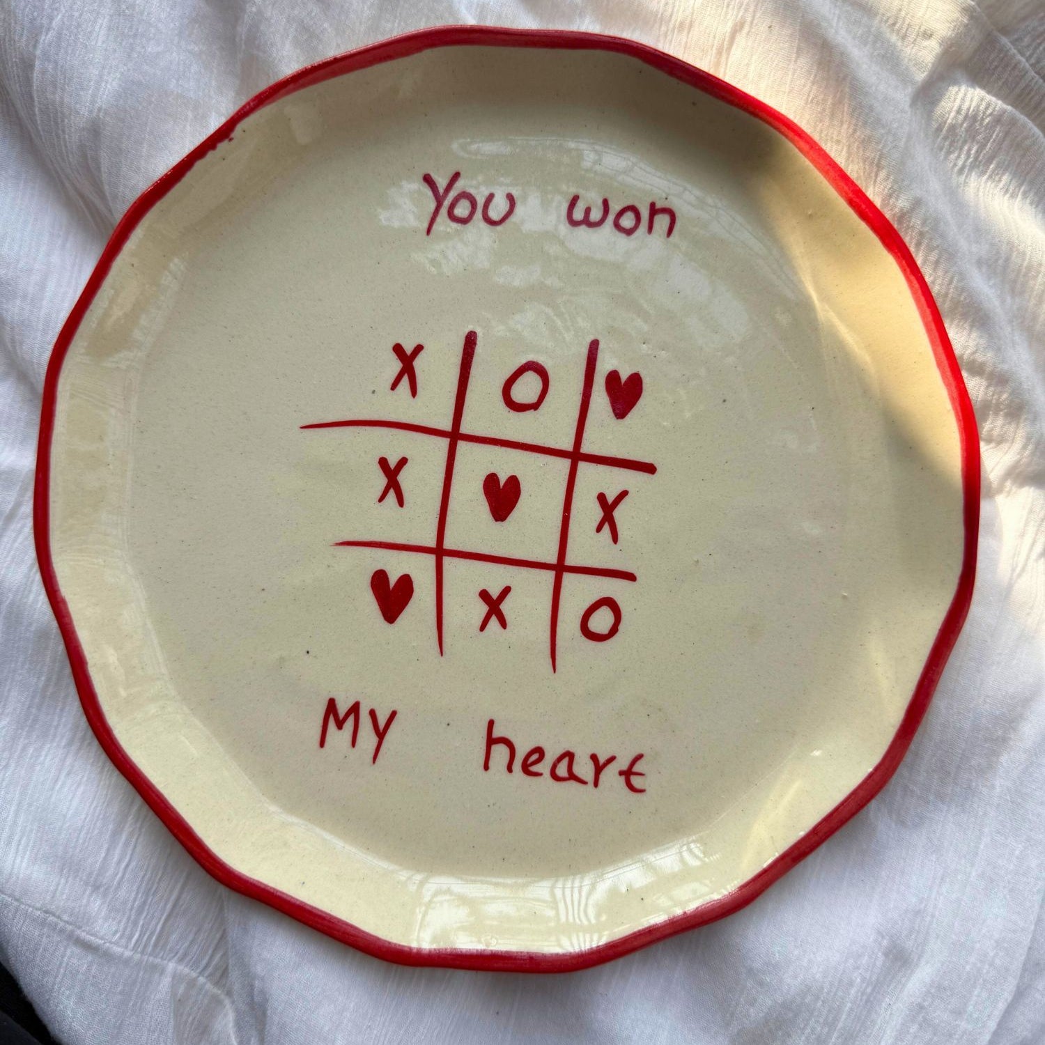 Handmade You won my heart - Plate