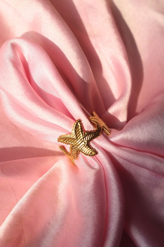 Anti tarnish StarFish Adjustable Ring