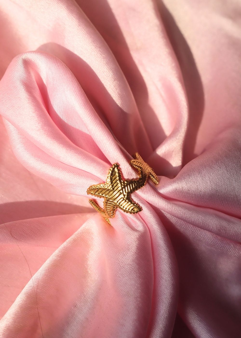 Anti tarnish StarFish Adjustable Ring