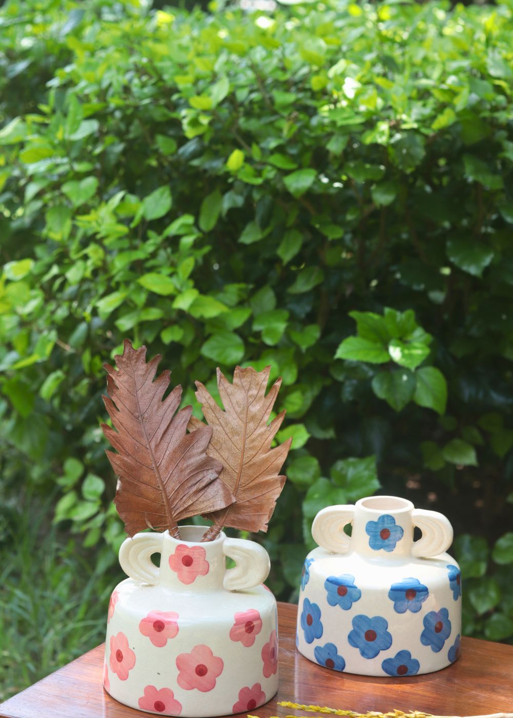 Floral Print Ceramic Vases made by ceramic