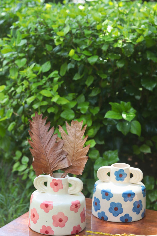 Floral Print Ceramic Vases made by ceramic