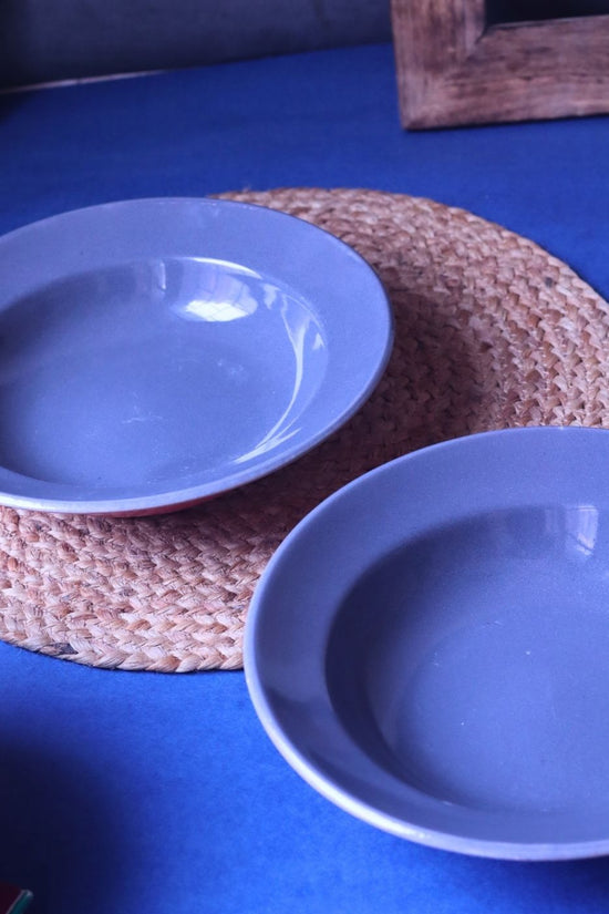 Subtle Grey Pasta Plate handmade in india
