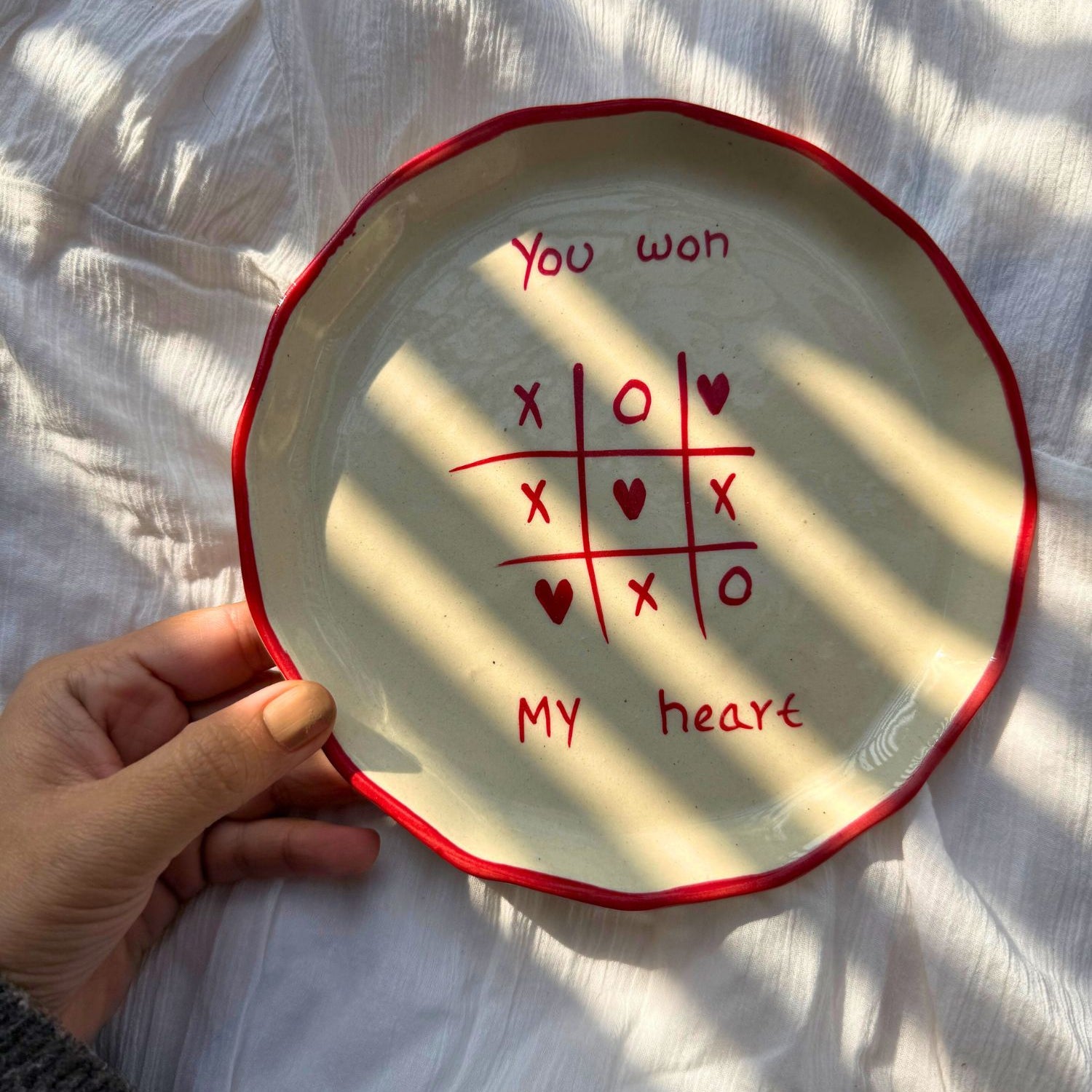 You won my heart - Plate made by ceramic
