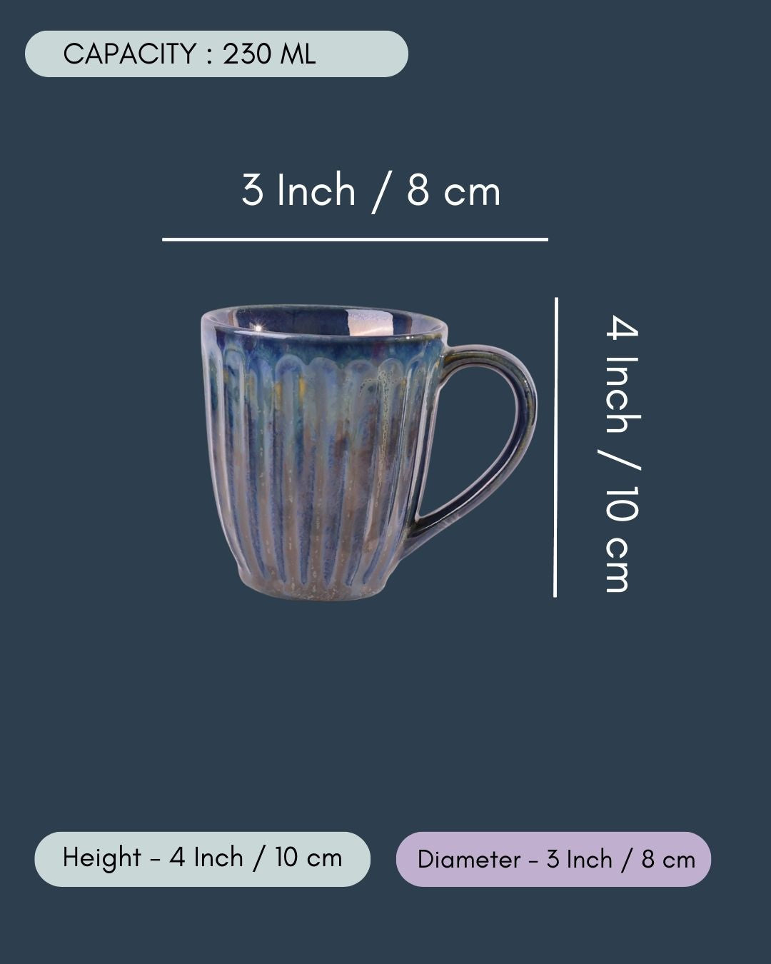 Mettalic Blue Vintage Mug