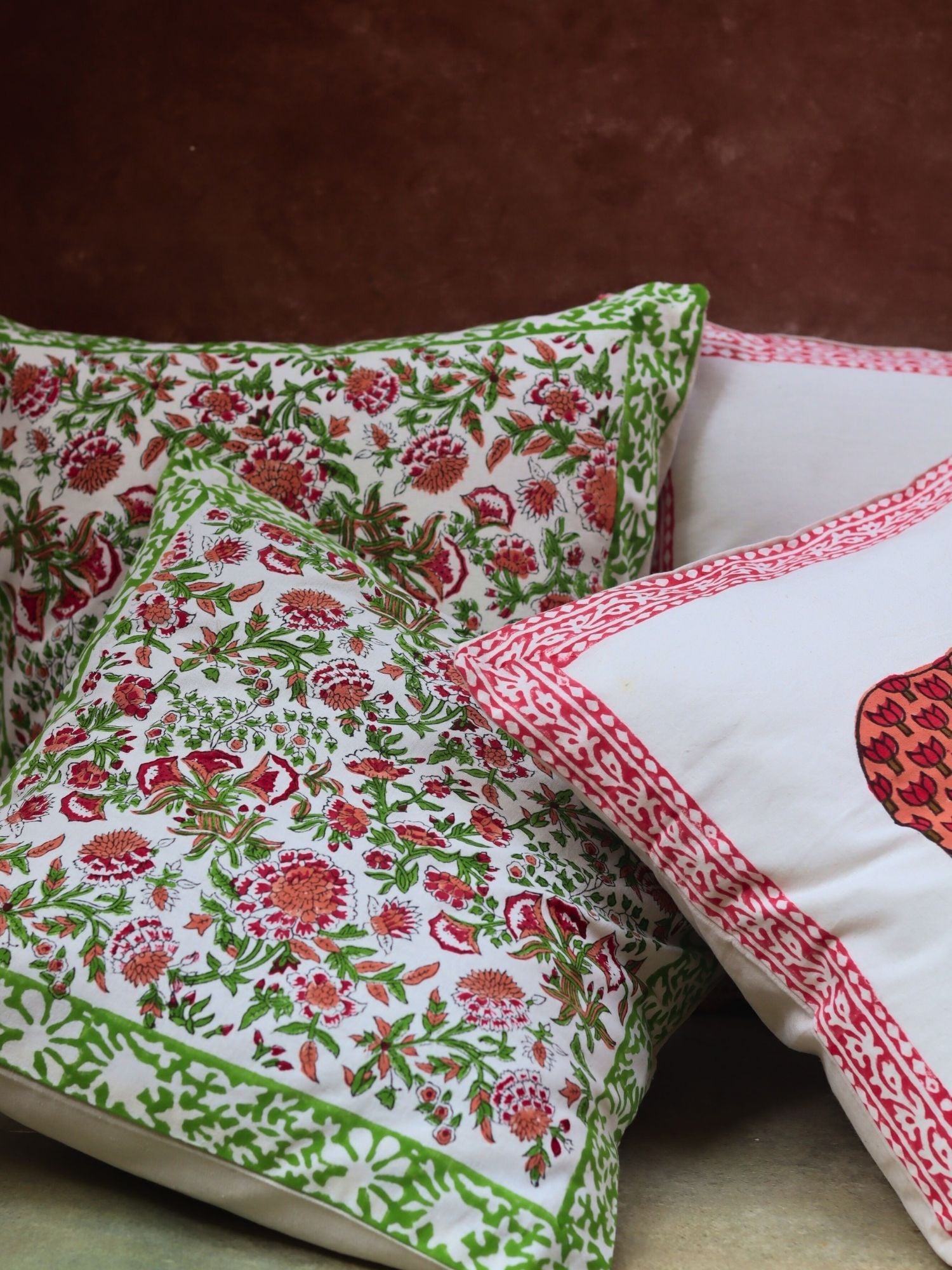 Liana vine & Ele block Printed cushion cover combo with premium quality material
