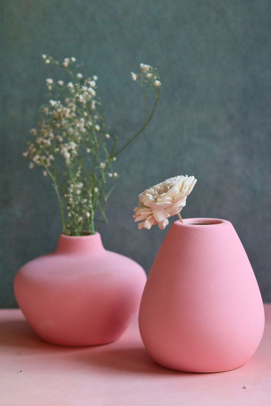 esoteric pink vase set of two combo