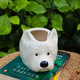 Handmade pomeranian dog planter