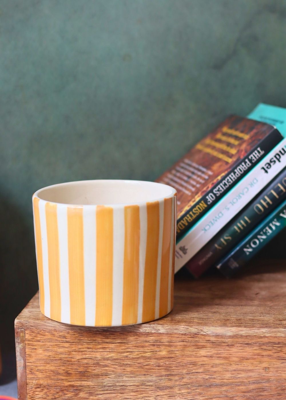 Striped Planter - Yellow made by ceramic