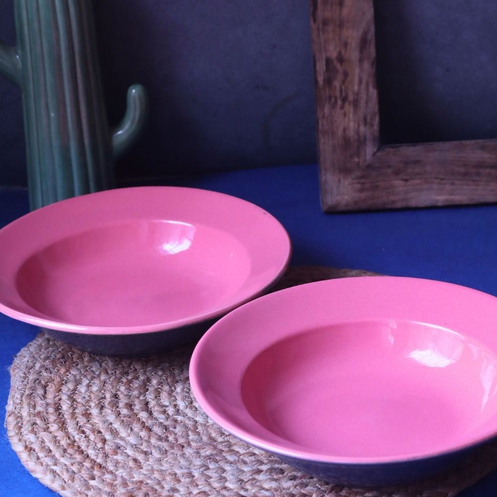 Handmade Pink & Grey Pasta Plate