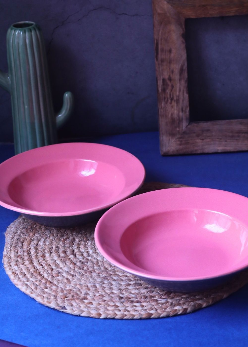 Handmade Pink & Grey Pasta Plate