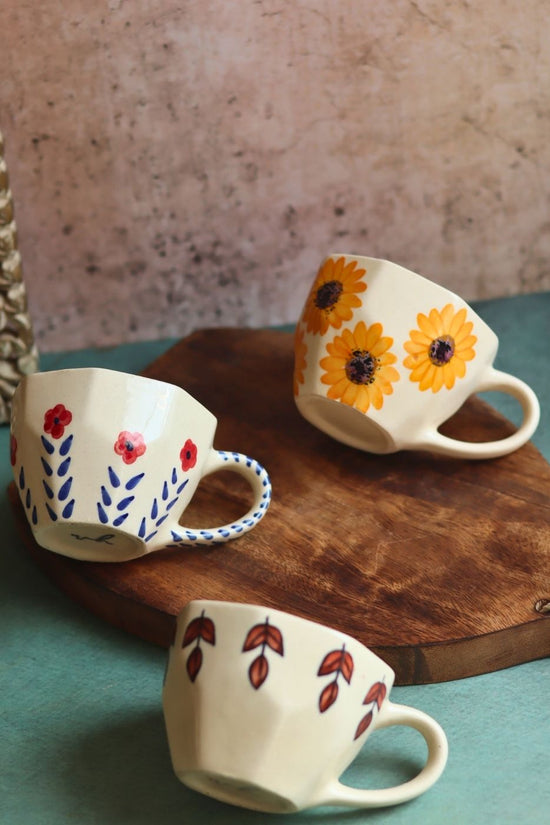 handmade Set of 3 - Pastel Morning Mugs
