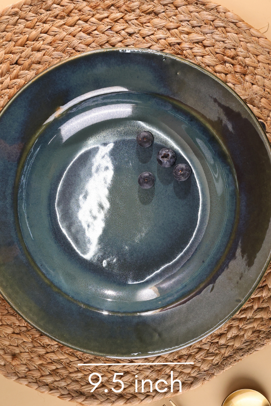 Green pasta plate height & breadth