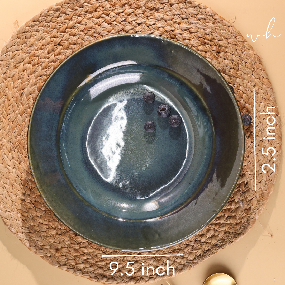 Metallic Green Pasta Plate