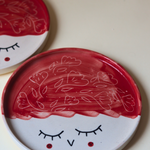 Red tweety platter handmade ceramic 