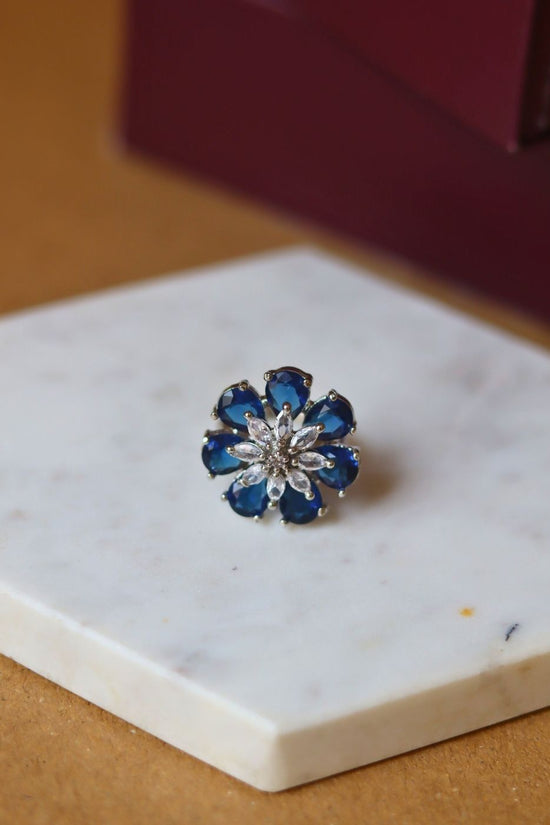 The Blue Daisy Ring handmade in India