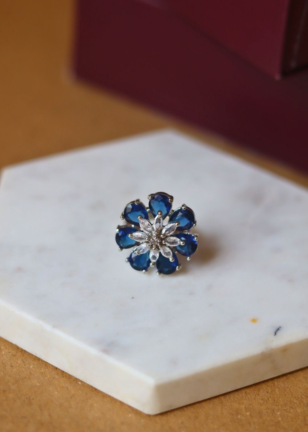 The Blue Daisy Ring handmade in India