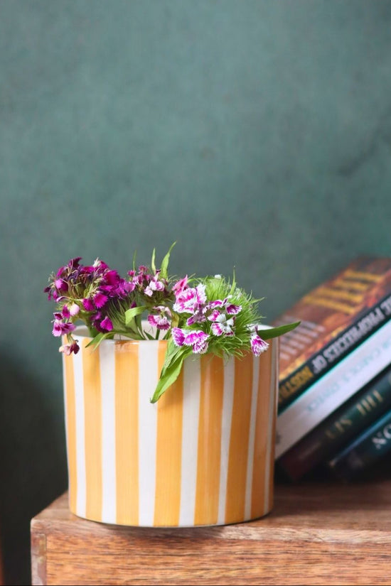 Striped Planter - Yellow with premium quality material