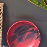 red handmade bowl made by ceramic 